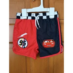 Disney Boys' Cars Lighting McQueen Black & Red Swim Trunks Size 3 NWT